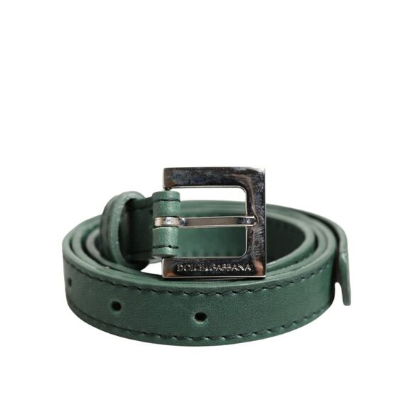 Dolce & Gabbana Leather Belt Green Women Dark Green Belts